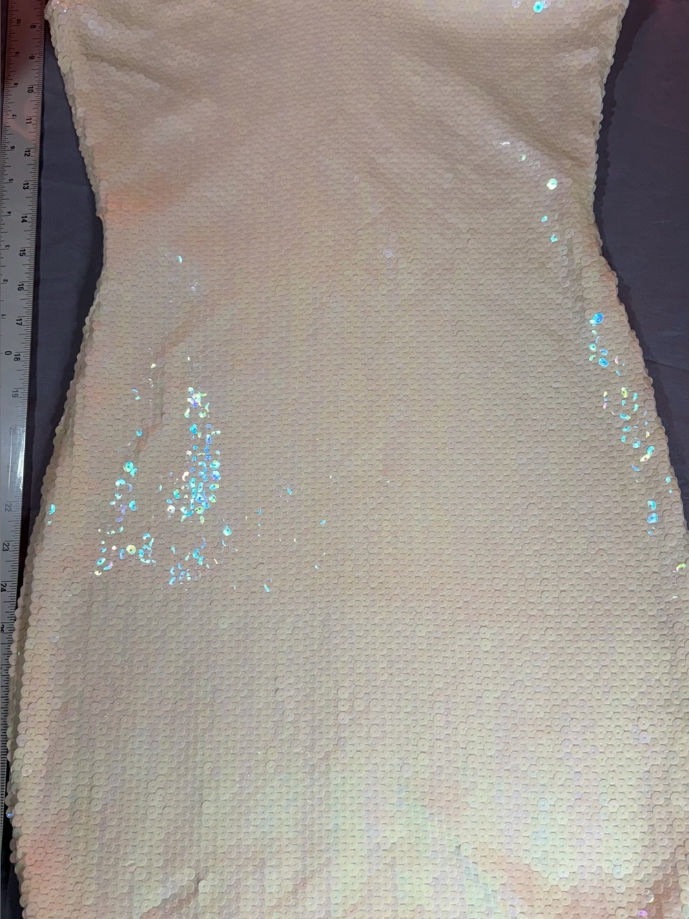 Sleeveless Iridescent Sequin Bodycon Dress - white